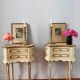 Paire de tables de chevet peints style Louis XV