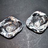 Vintage Bayel crystal salt shakers - Free-form Modernist design 1960
