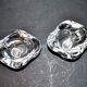 Vintage Bayel crystal salt shakers - Free-form Modernist design 1960