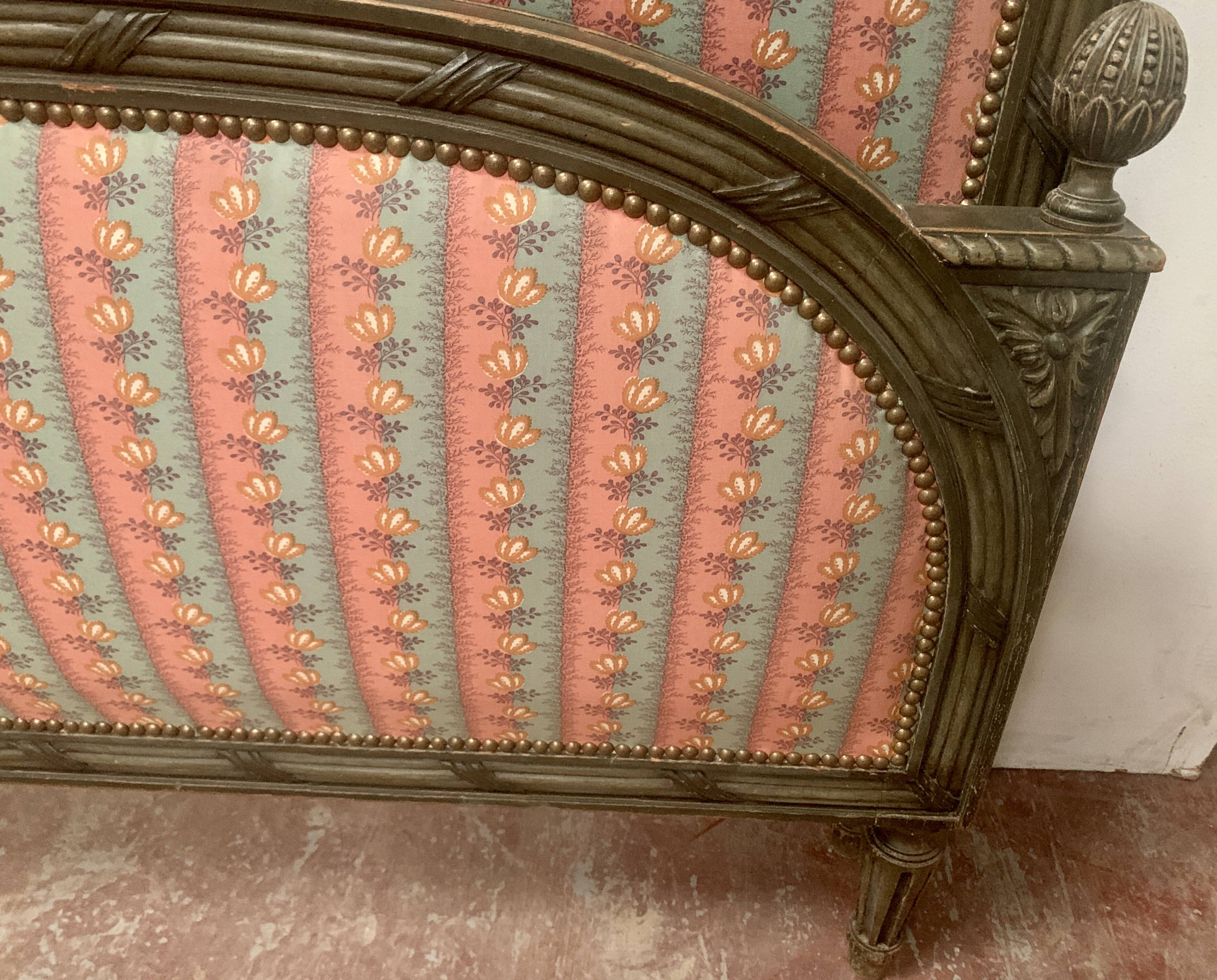 Louis XVI style bed in patinated beech, 20th century