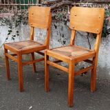 Pair of straw chairs from the 1950s