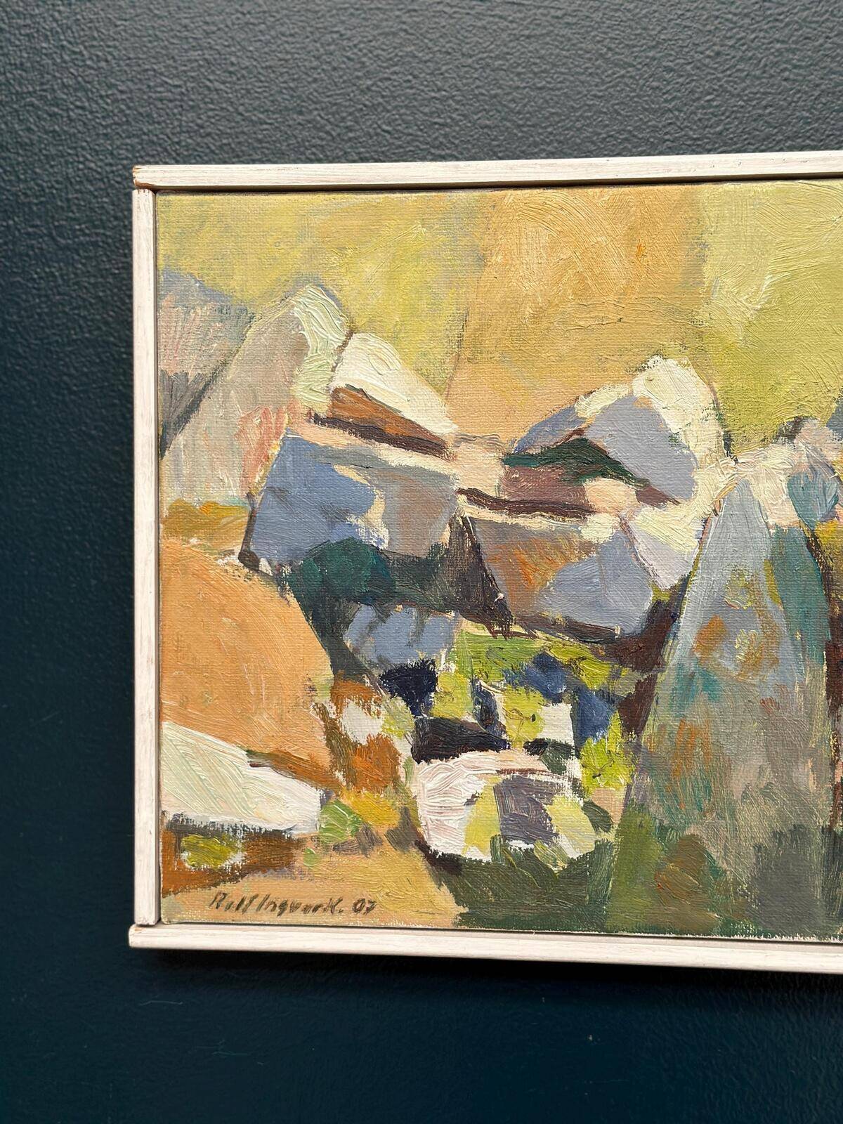 Original Swedish Oil On Canvas – “Stenmur På Alvaret” By Rolf Ingvar Karlsson – Signed – Vintage & Framed – 32 × 29 Cm (12.6" × 11.4")
