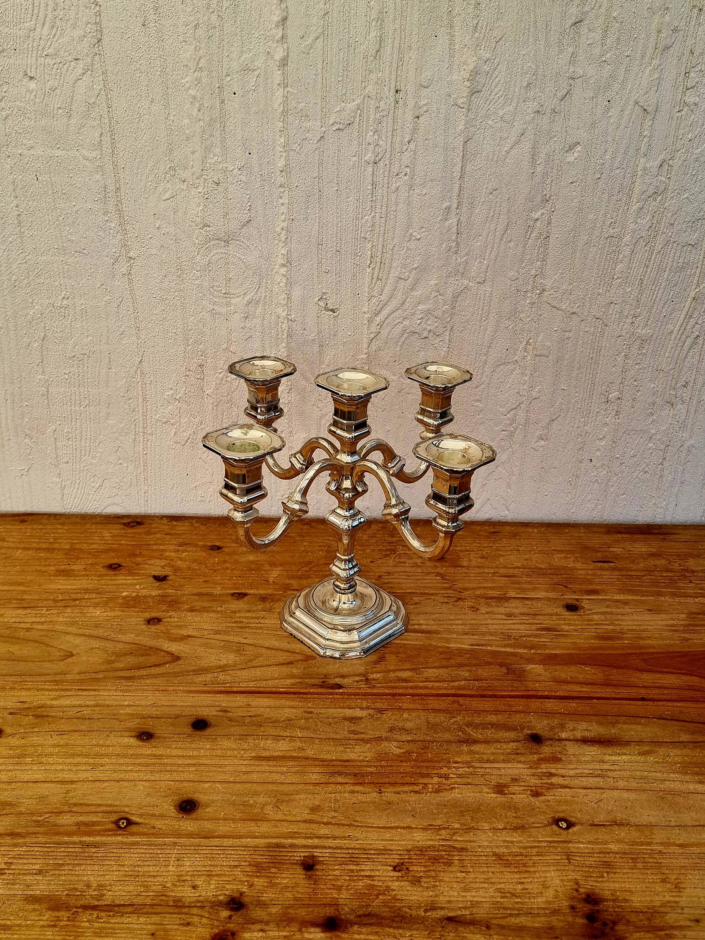 Chandelier à 5 branches bmf vintage