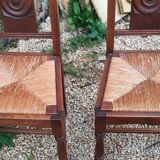 6 chairs and two brutalist armchairs