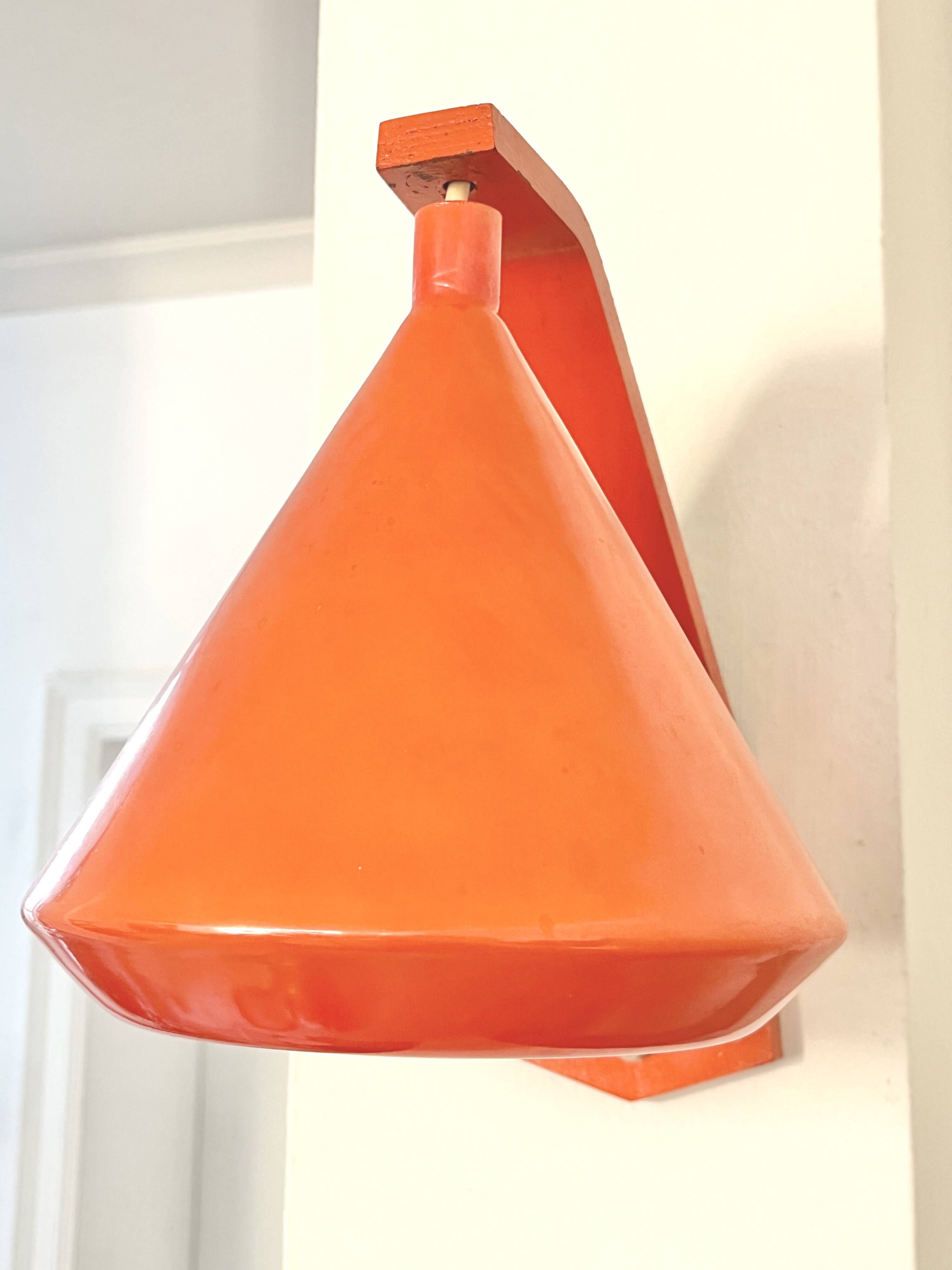 Philips Louis Kalff wall lamp opaline orange