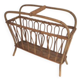 Rattan magazine rack
