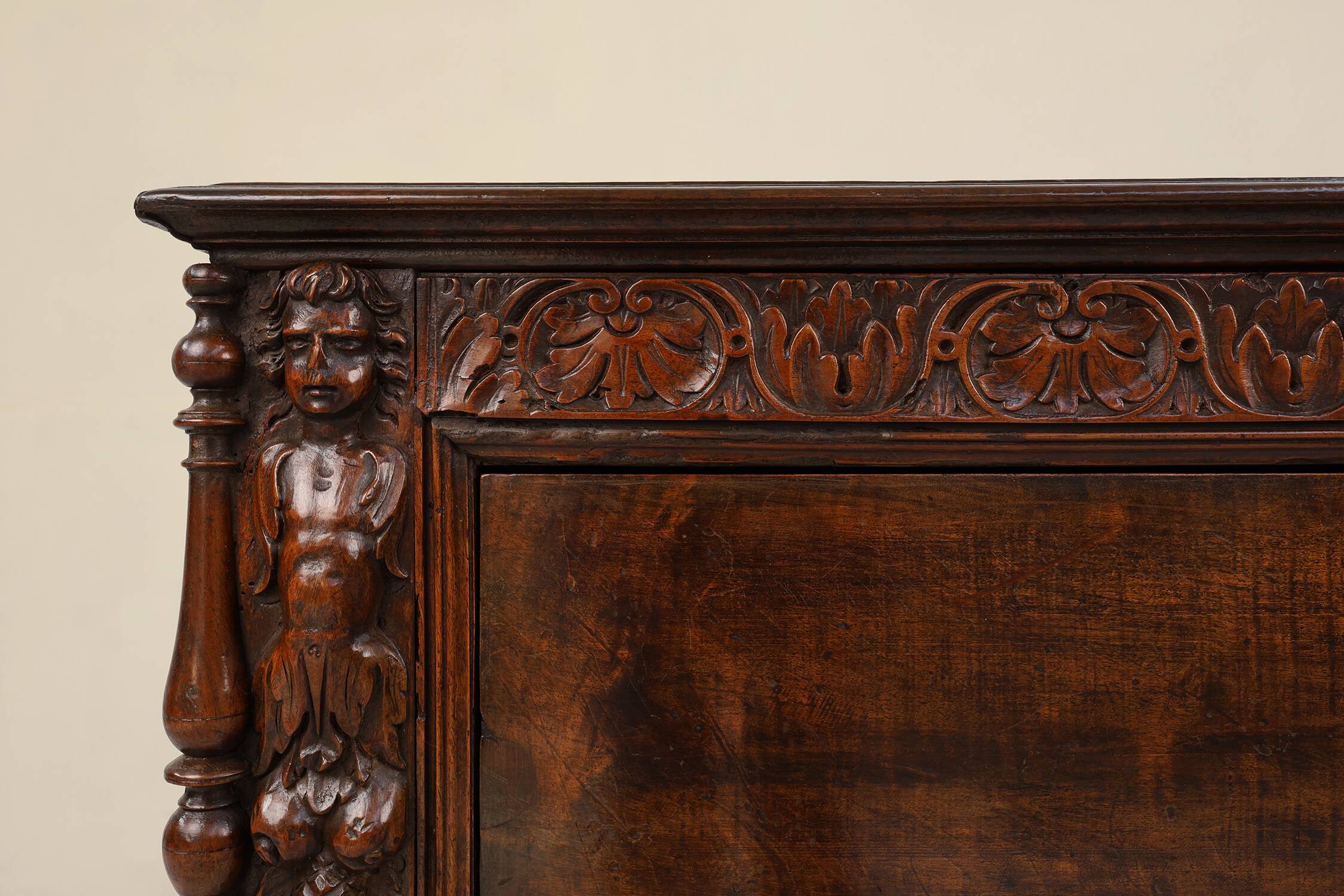 16th Century Italian Renaissance Cabinet in walnut with rich carvings
