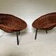 Pair of wicker basket armchairs