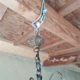 Antique bronze and crystal chandelier