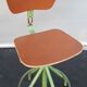 Vintage architect's workshop chair BAO green and chocolate leather
