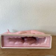 Pink doe sculpture geo conde saint clement earthenware france 1930 art deco