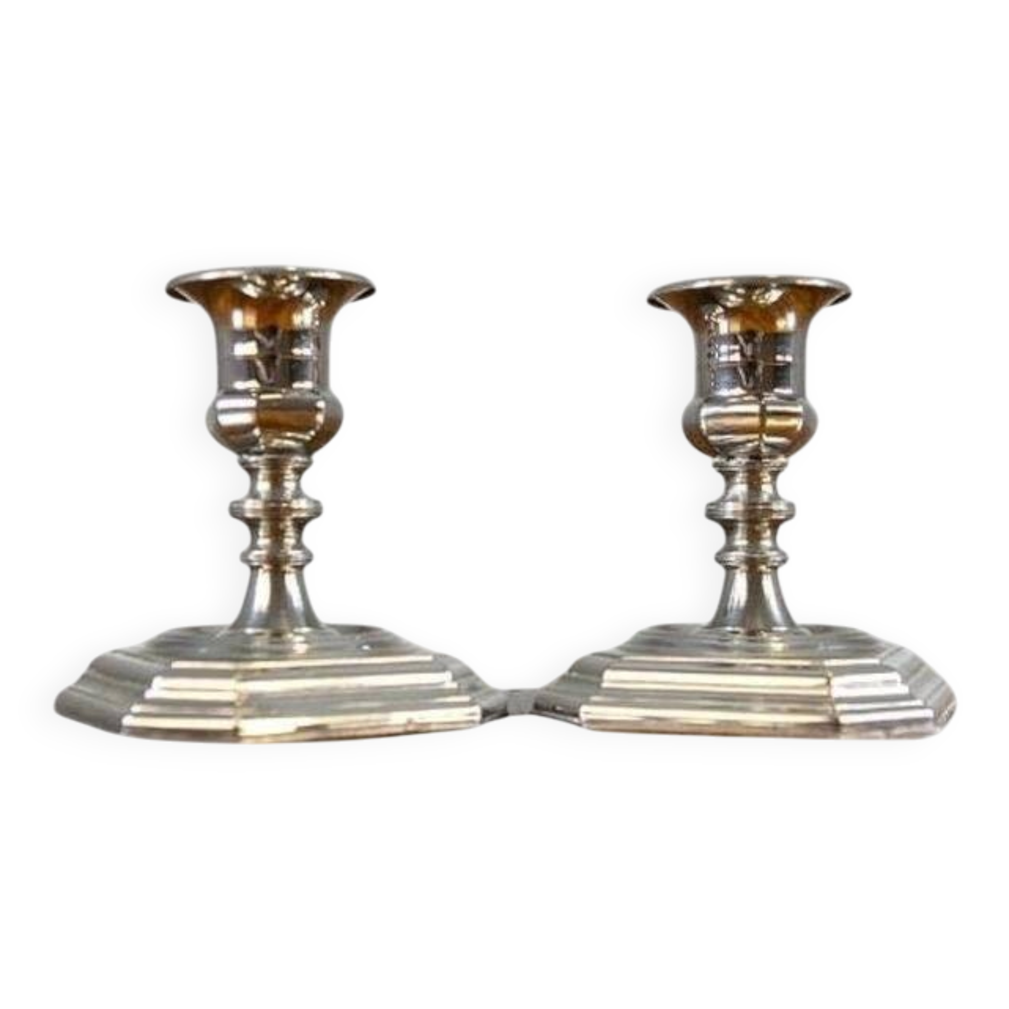 20th-Century Metal Candlesticks, 1950s, Set of 2