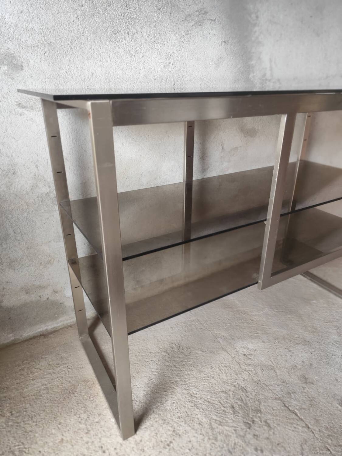 Seventies brushed metal console
