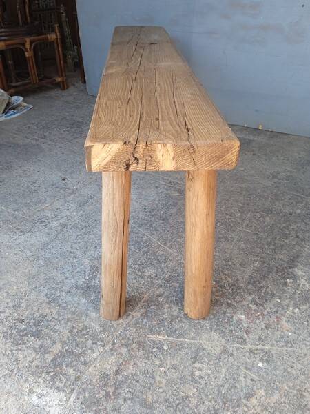Bench 140 cm old patinated solid wood