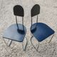 Set of 4 Bauhaus tubular steel chairs with wooden seats.