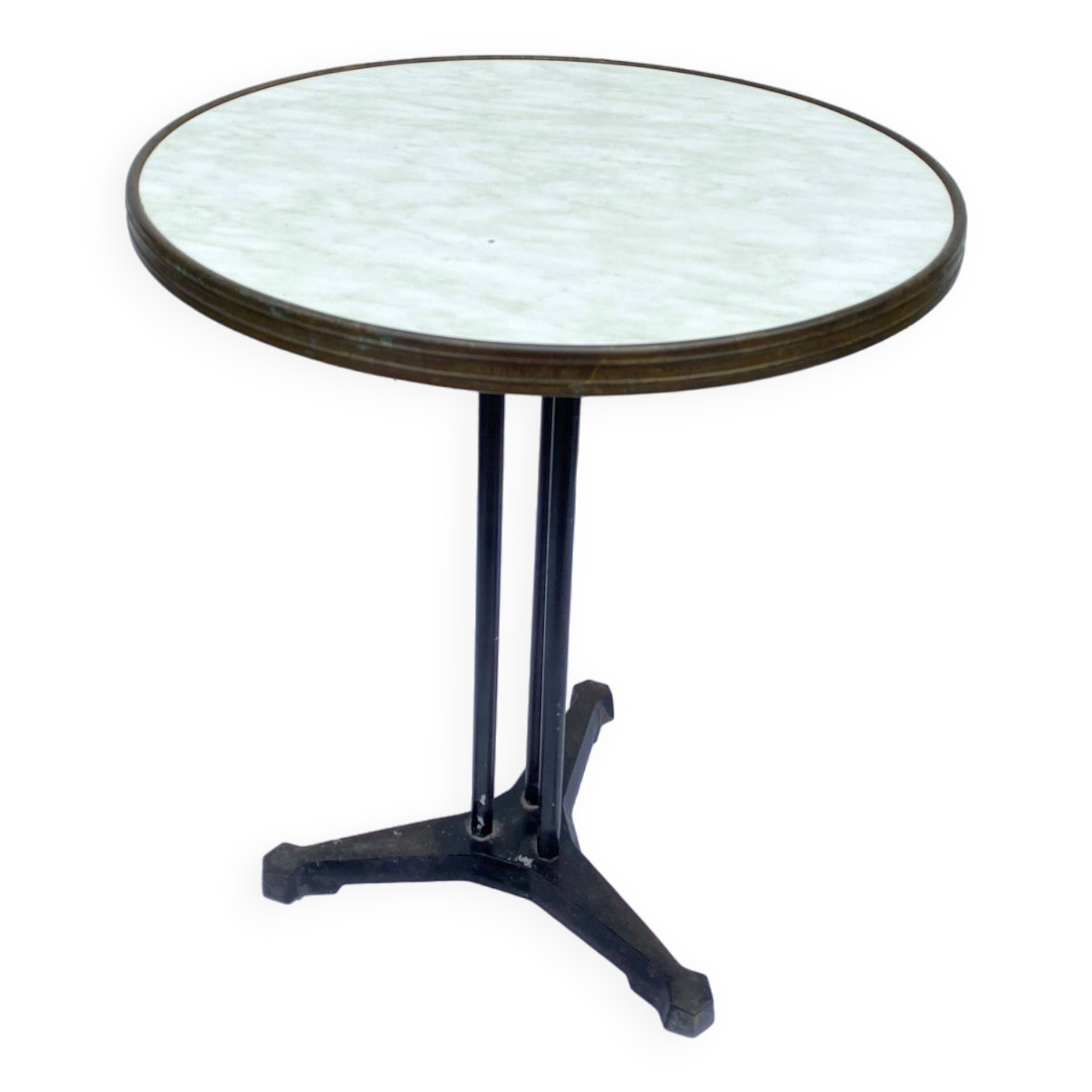 Round bistro table bar cafe terrace cast iron foot 1950