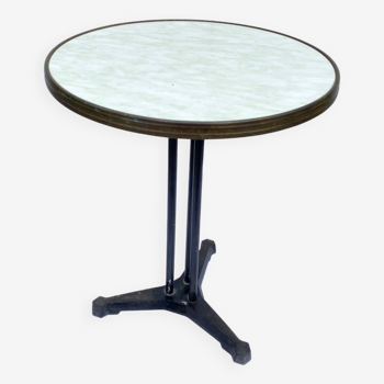 Round bistro table bar cafe terrace cast iron foot 1950