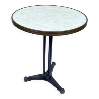 Round bistro table bar cafe terrace cast iron foot 1950