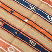 Tapis beige et bleu antique 5x8, 145x230 cm