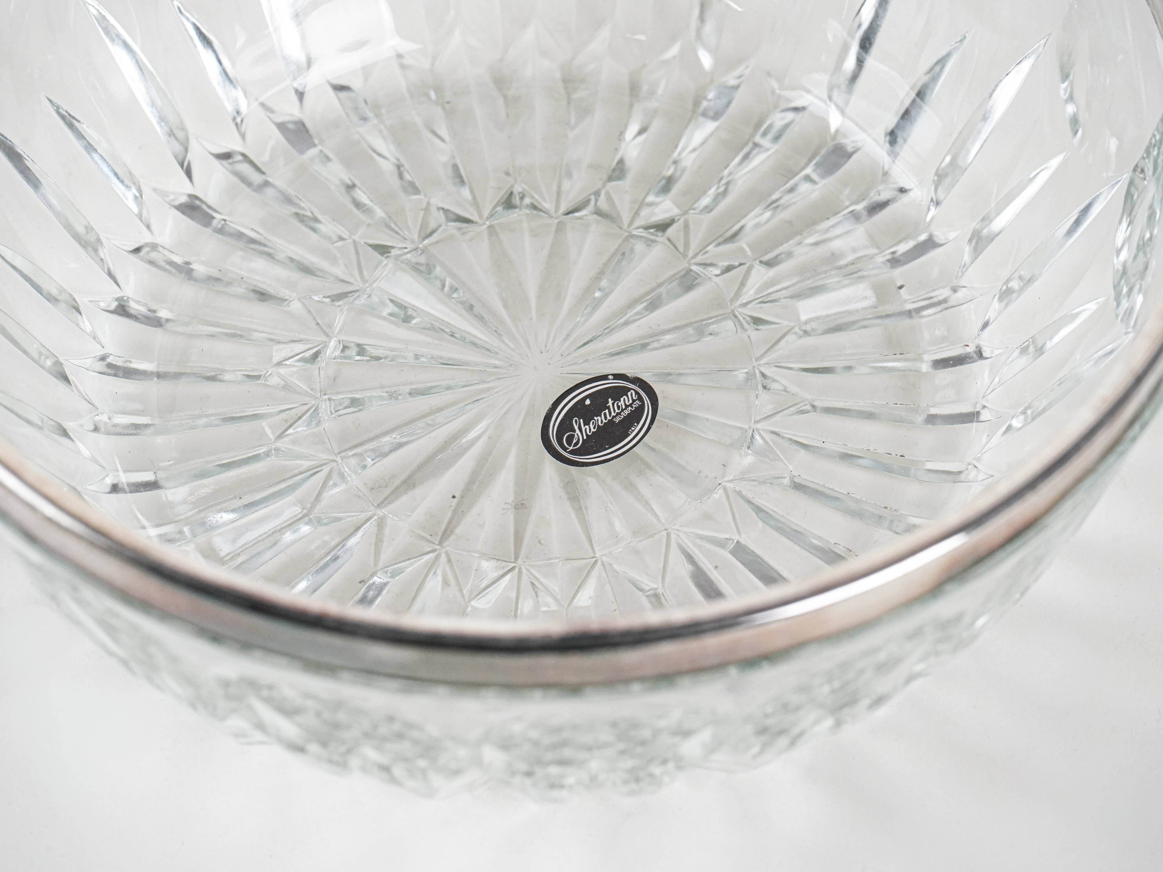 Crystal bowl, Italian design, 1960s, made in Italy