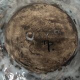 Large hollow ceramic dish signed Oliva – relief rooster decoration –