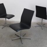 Set of 6 'Oxford' swivel chairs by Arne Jacobsen for Fritz Hansen, 1965