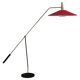 Articulated floor lamp with counterweight mid-century by Rupert Nikoll, nickel, brass.