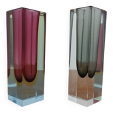 Italian Murano Glass Sommerso Vases from Murano, 1960s, Set of 2