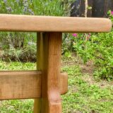 Pair of handcrafted solid elm benches