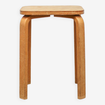 Vintage wooden stool, square stool, pine stool, side stool