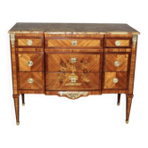Louis XVI style commode in marquetry from around 1940.