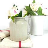 Mustard pot in beige pottery