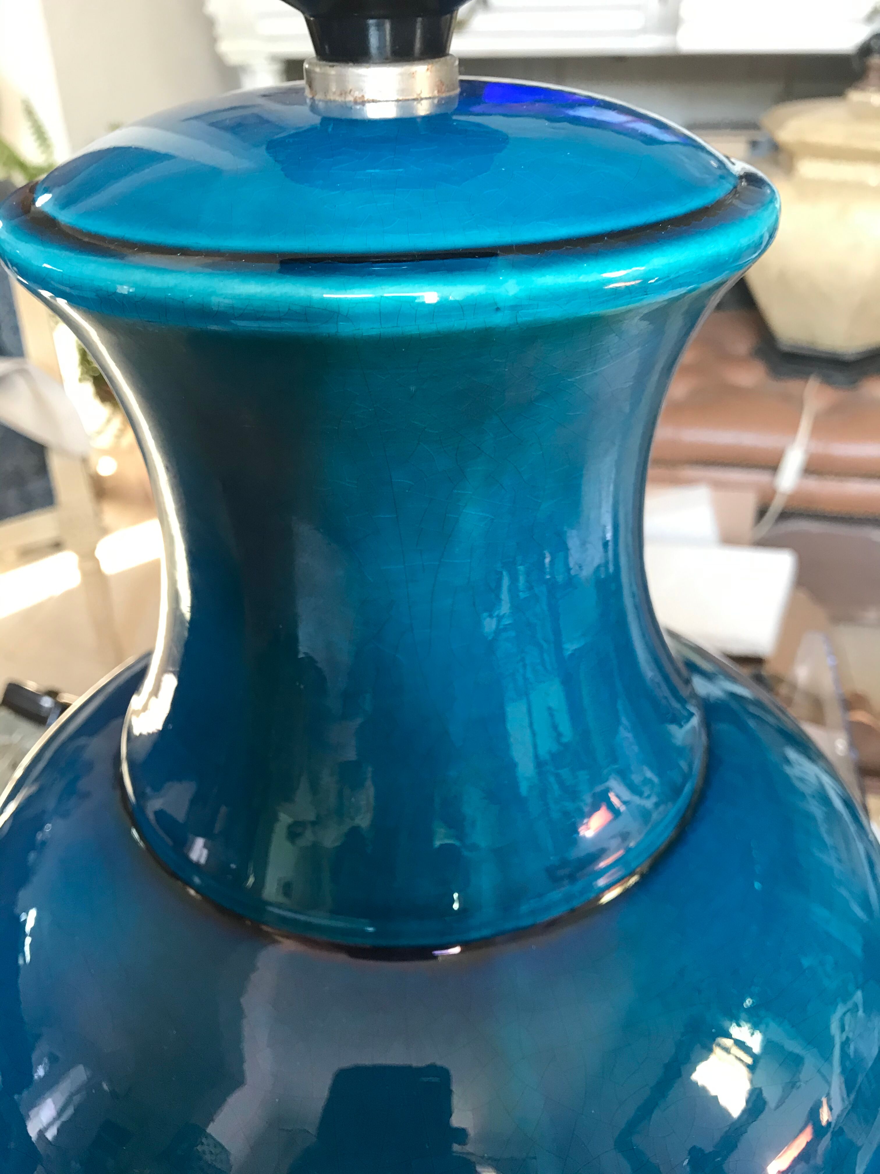 Vintage cracked ceramic lamp