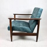 GFM-142 Chair in Blue Chameleon Velvet by Edmund Homa, 1970s