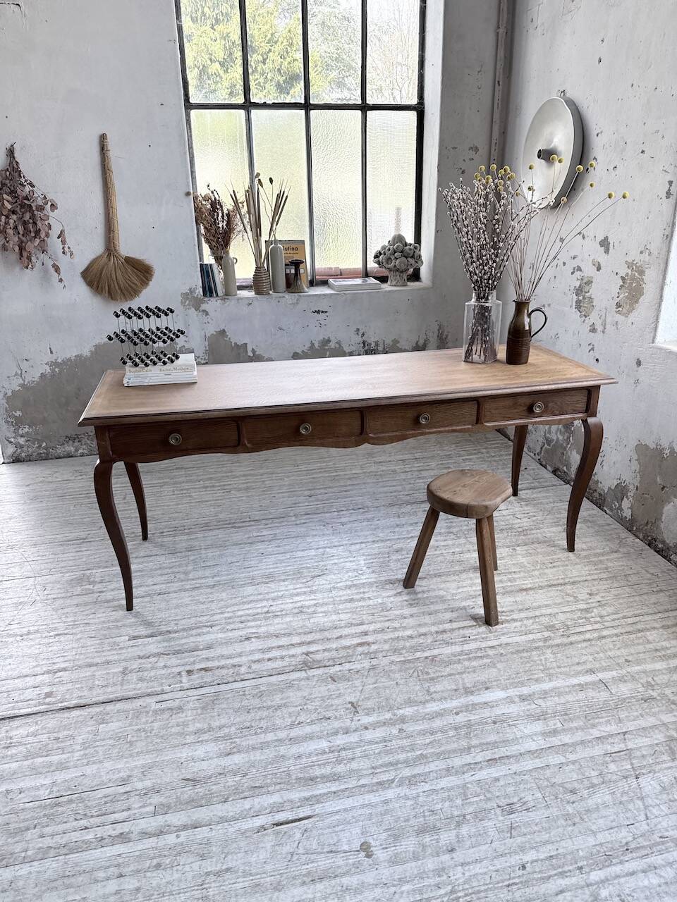 Console bureau en chêne 1960