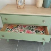 Matt green chest of drawers