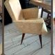 Pair of bridge armchairs in speckled faux leather, 1950.