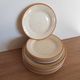 Set of 5 dessert plates + 6 speckled plates with Havana edging “Bachy”