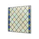 Ancien vitrail carré décoratif, attrape-soleil, 55cm