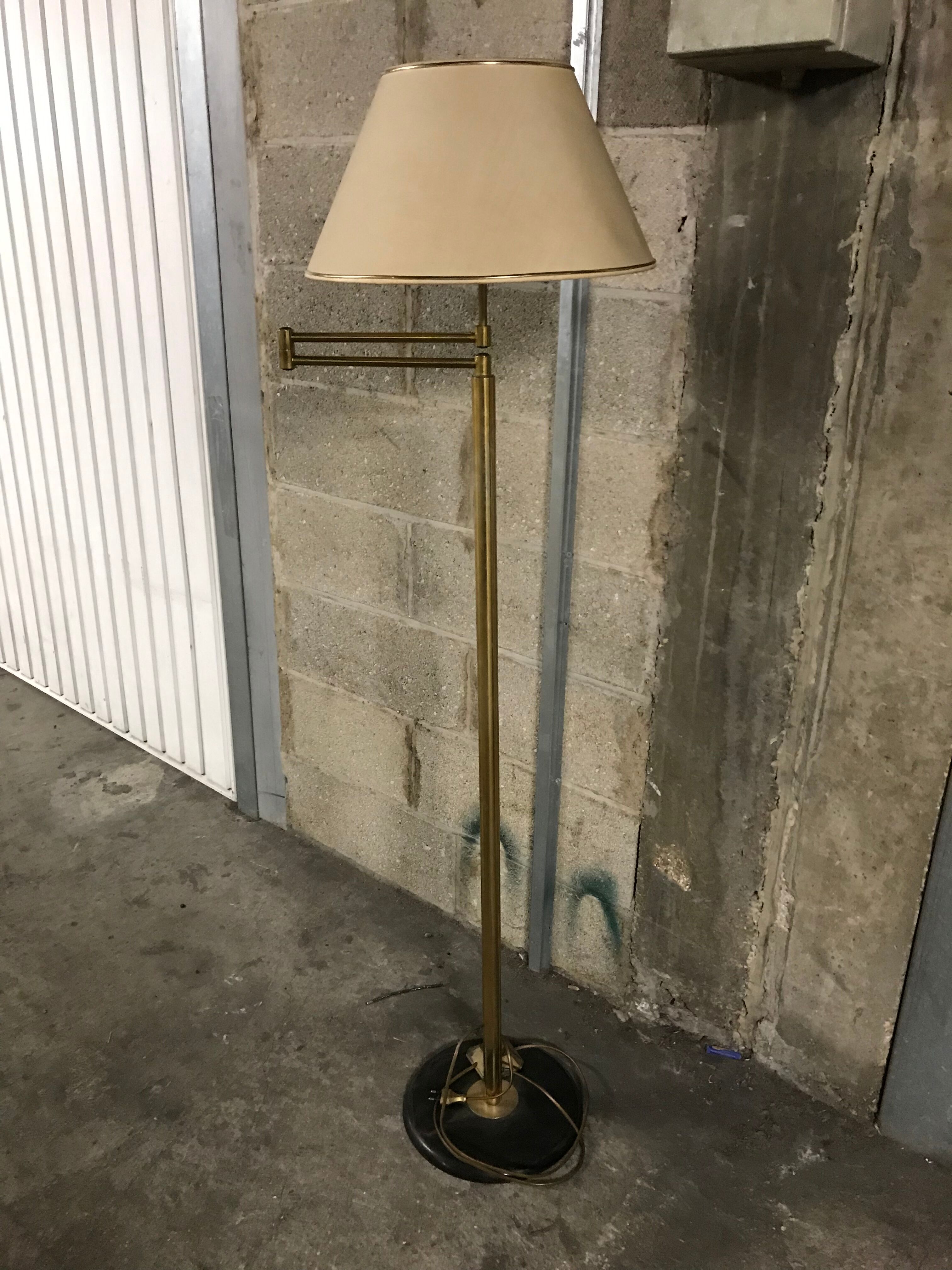 Floor lamp light brass 1970