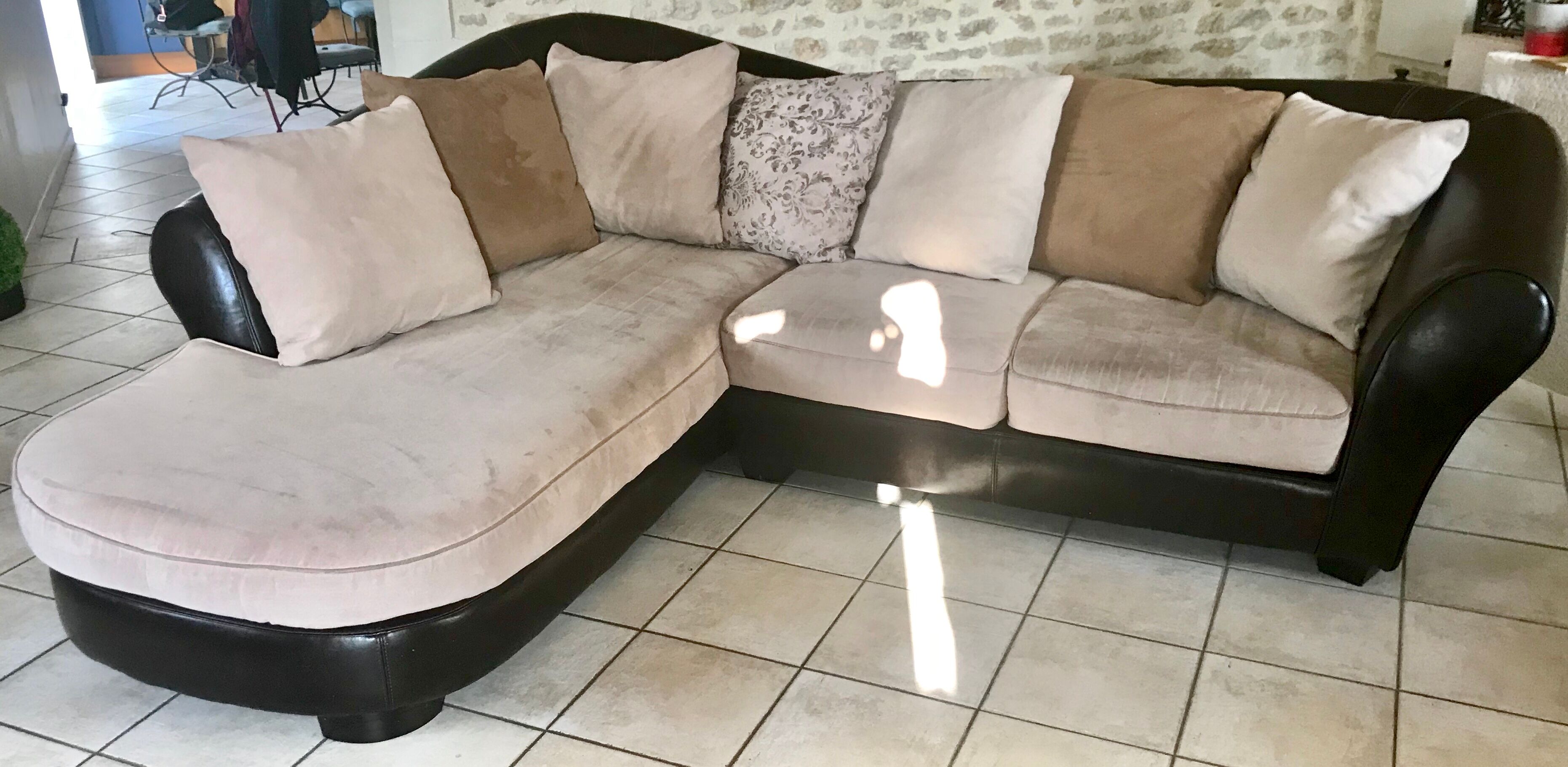 Leather art deco sofa