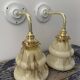 Set of two new electrified art deco wall lamps