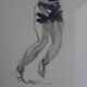 Watercolor drawing of a discus thrower, signed Massonet