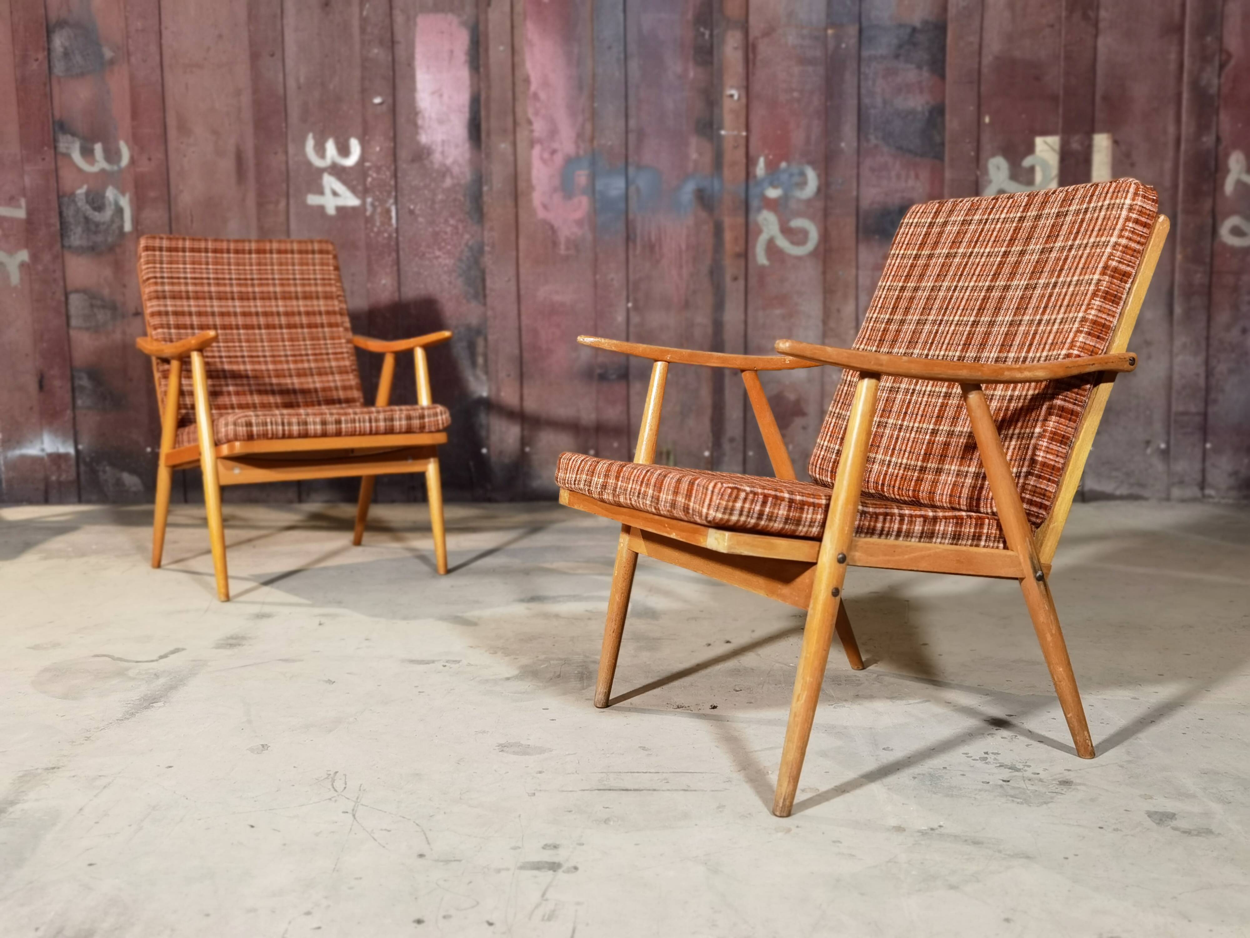Paire de fauteuils Thonet modèle Boomerang