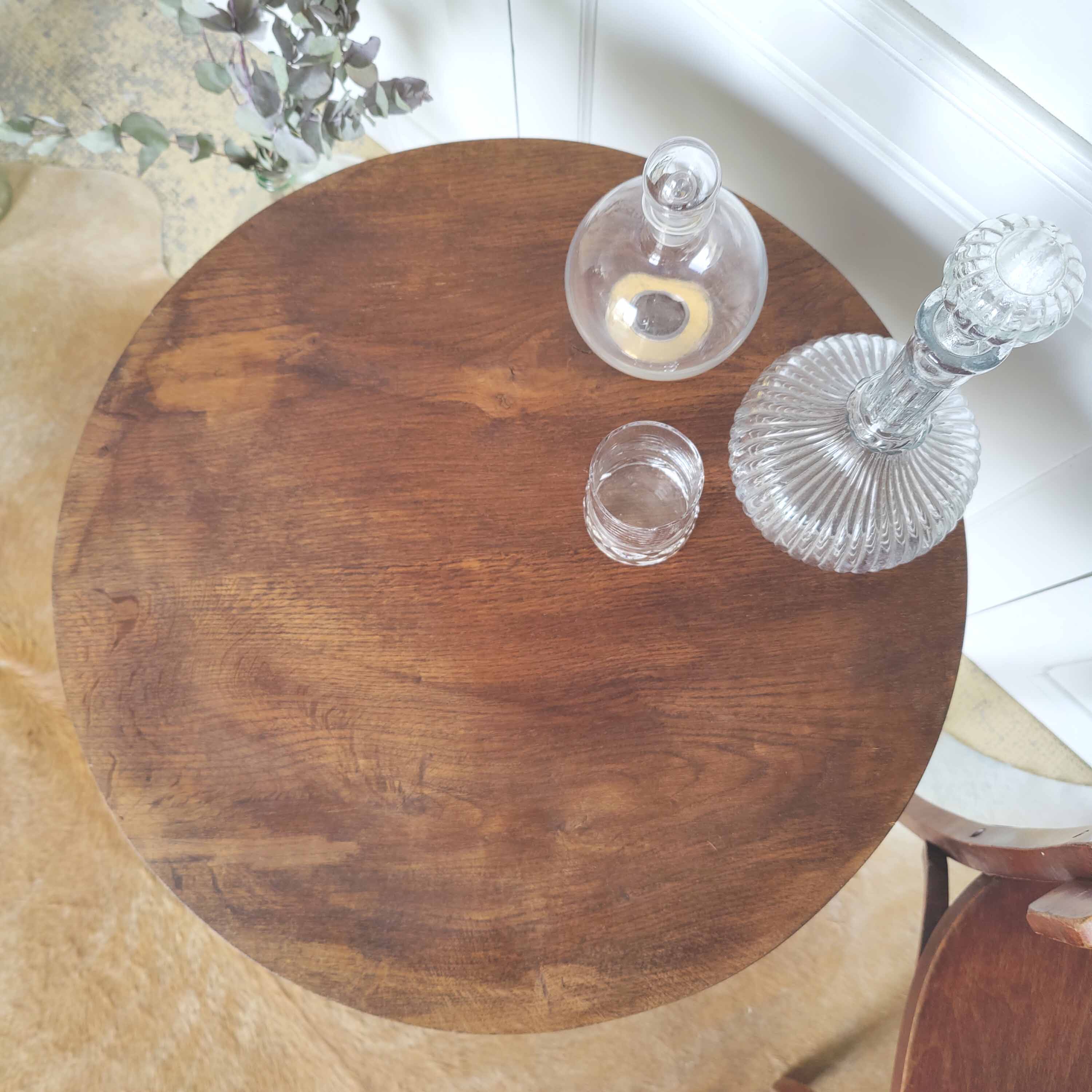 Wooden pedestal table 40s