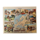 Old illustrated map of Europe from 1948 - JP Pinchon