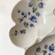 Pillivuyt porcelain 3-compartment dish, blue flowers