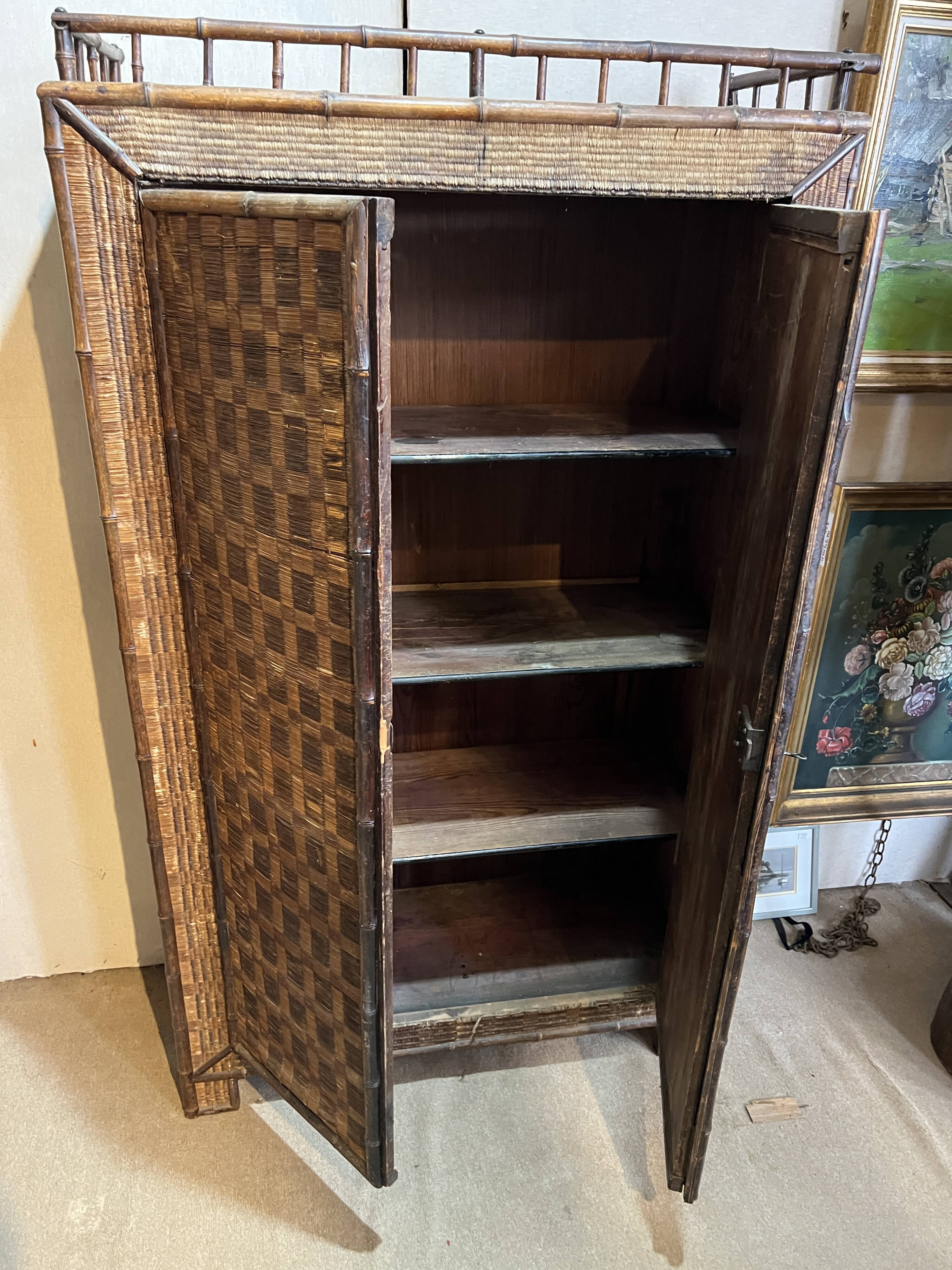 Two-door bamboo wardrobe