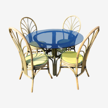 Table et chaises rotin