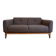 Tikamoon Bjorn sofa in solid oak and brown fabric, 2-seater.